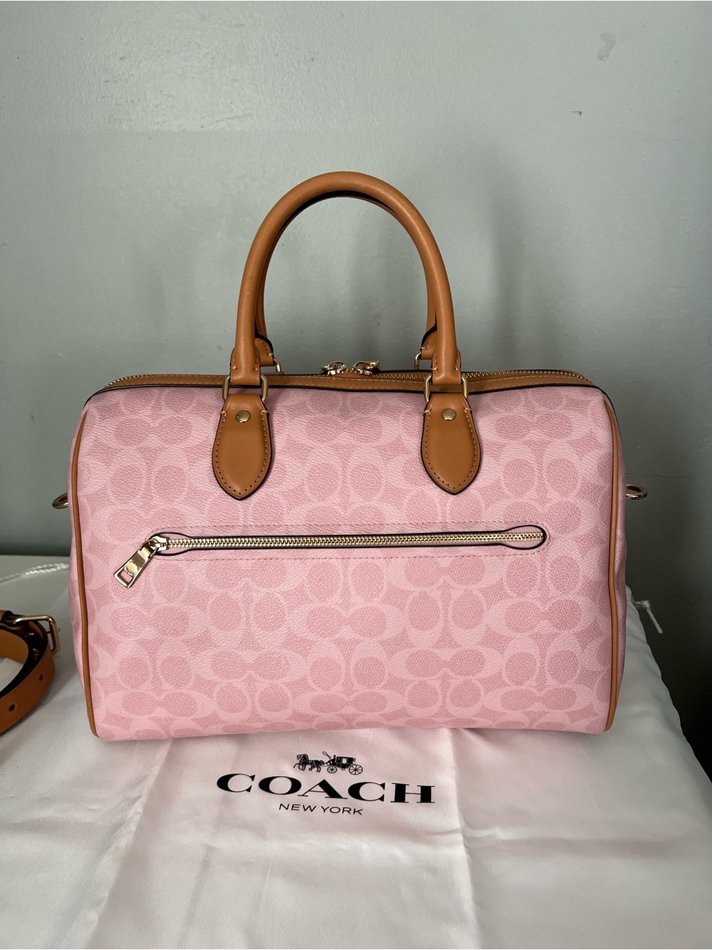 Coach Large Rowan Satchel In Signature Canvas With Charms & Wallet - Picture 4 of 14